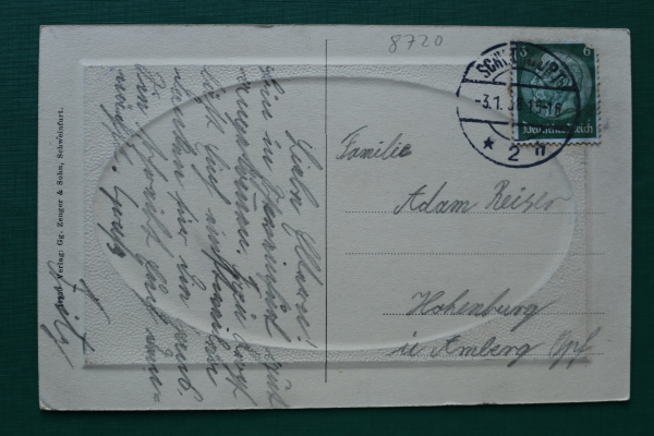 AK Schweinfurt / 1908 / Präge Karte / Platz Rathaus / Gebäude Architektur